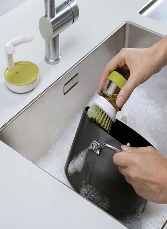Flipco Soap Dispensing Dish Brush with Holder Innovative Grips Palm Brush Storage Set - Image 4